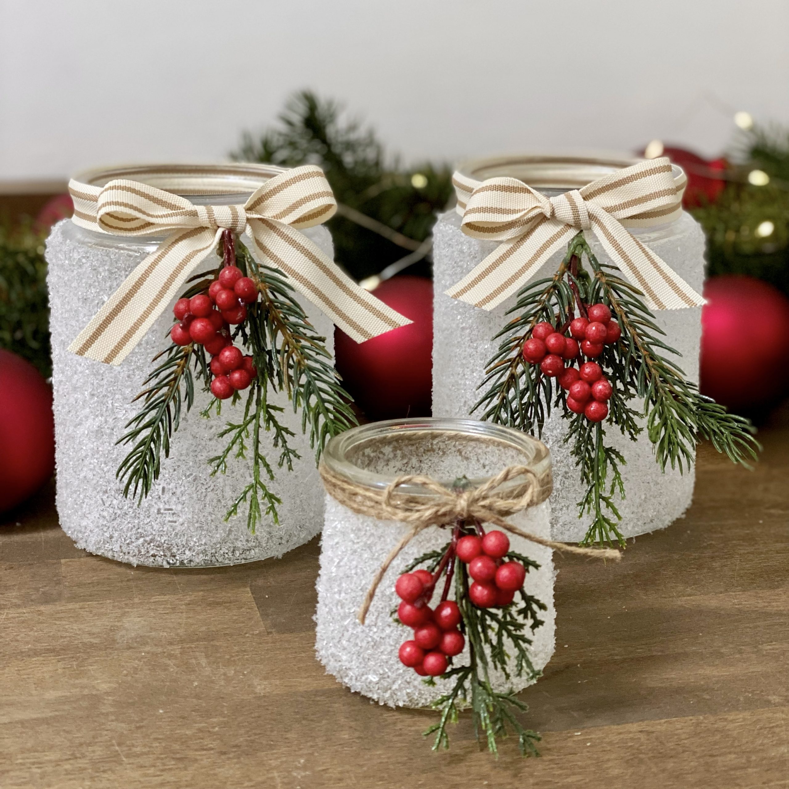 Snowy Jar Candle Holders - Cali Girl In A Southern World